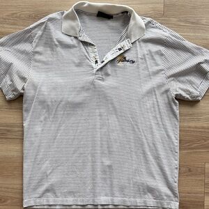 Bobby Jones Striped Polo in White and Black